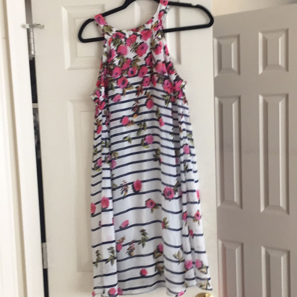 Betsy Johnson blue striped and flower dress
